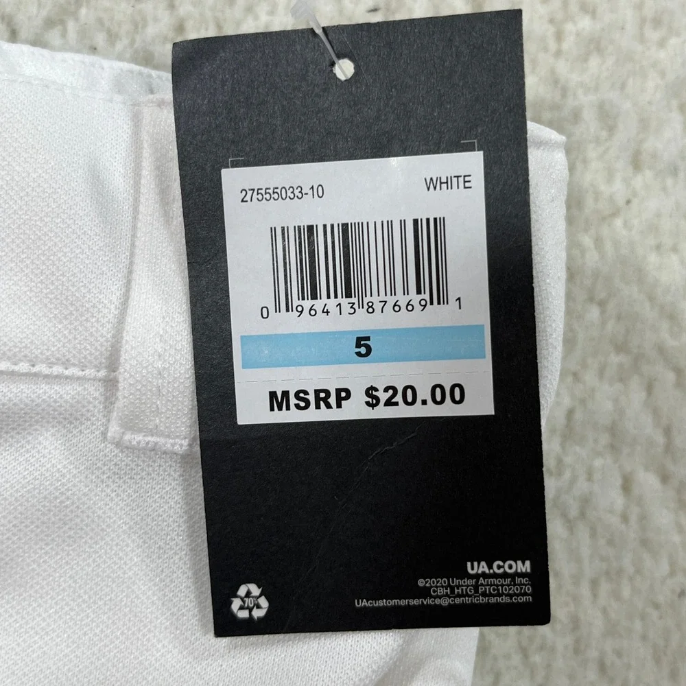 Under Armour Baseball Pants Boys 5 White 27555033-10 T-Ball Athletic Uniform